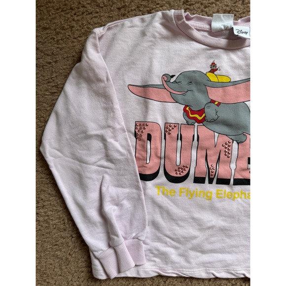 Zara Sweatshirt Kids Size 8 Pink Dumbo The Flying Elephant  Pullover Disney - Picture 3 of 5